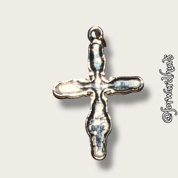 Bundle Sale 3 for $15 | Silver Tone Cross Pendant with Yellow and Black Stones - Picture 6 of 8